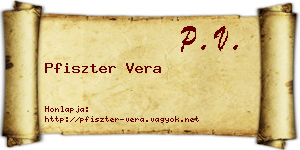 Pfiszter Vera névjegykártya